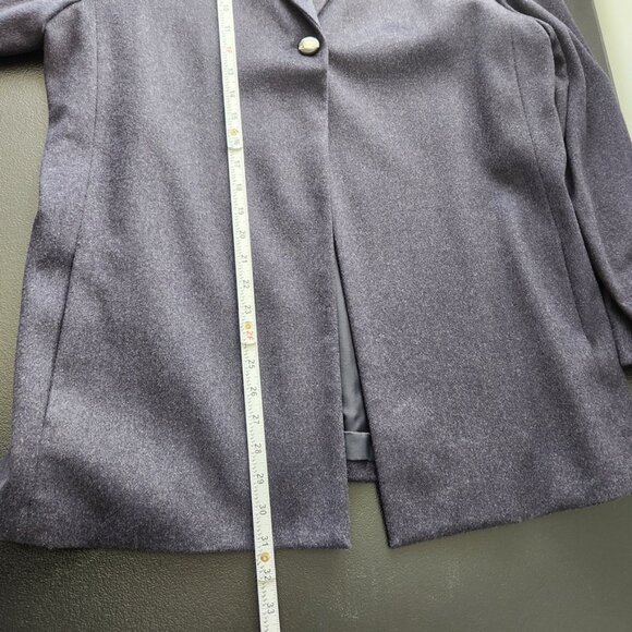 Vintage Lord & Taylor Gray Blue Cashmere Blazer Jacket Swing Button Wool‎ Sz 10 - Picture 10 of 12